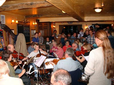 Carol singing in the Red Lion, Grenoside